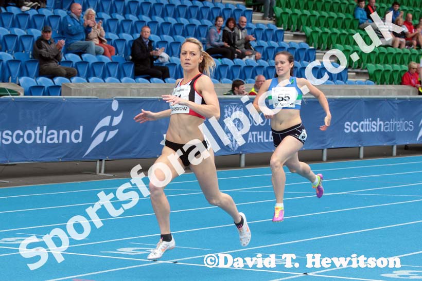 Gemma Nicol winning the 400 metres at the Scottish Championships, Scotstoun  Stadium, Glasgow.